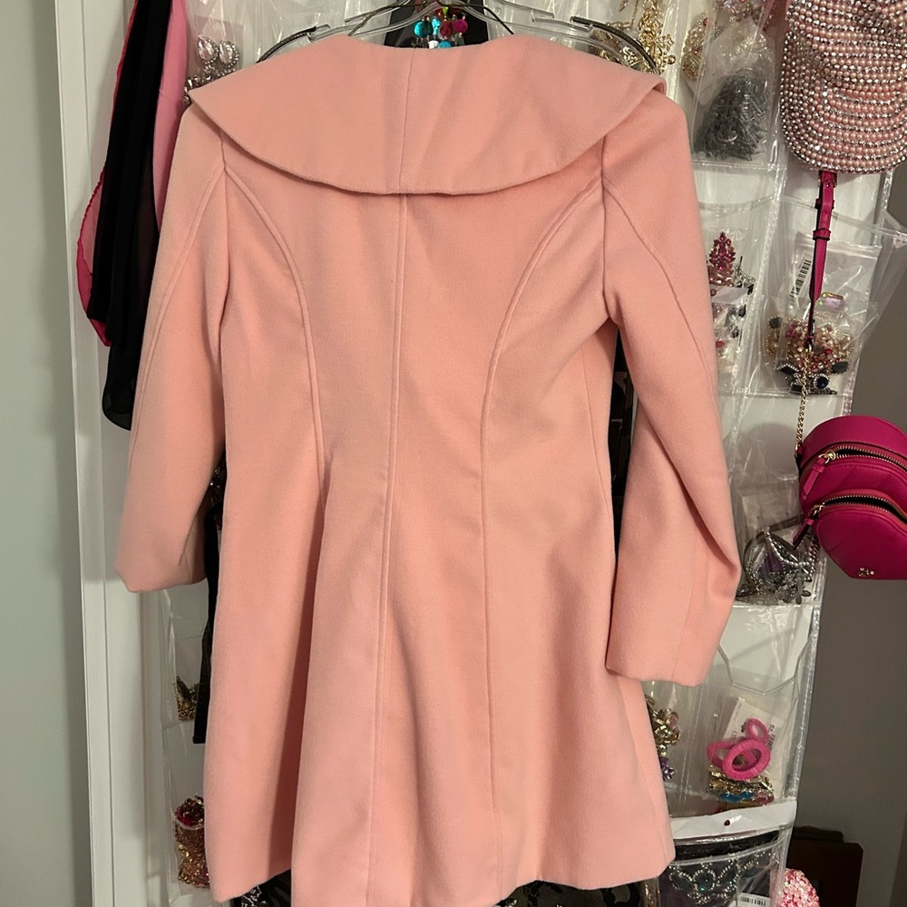 Elegant Pink Ruffle Coat - Picture 3 of 3